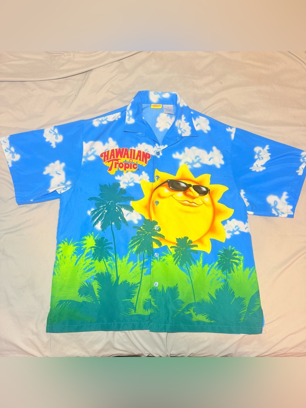 Vtg Hawaiian Tropic Men’s Short-sleeve Button Down Shirt sz: XL
